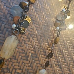 Silpada 34" Sterling, Tiger Eye And Quartz Necklace